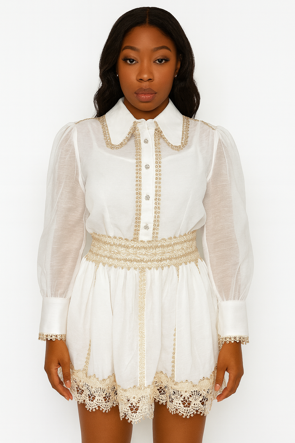 White and Gold Skirt Co-ord