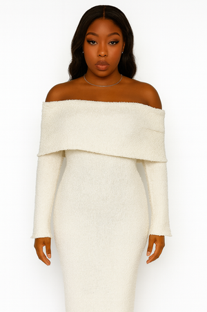 Cream Off the Shoulder Dress