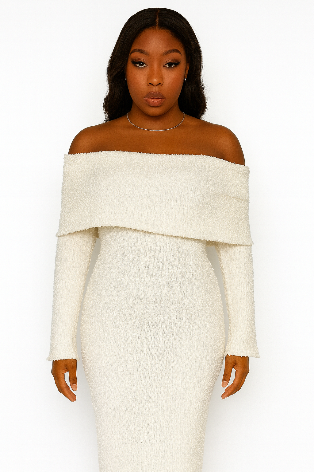 Cream Off the Shoulder Dress